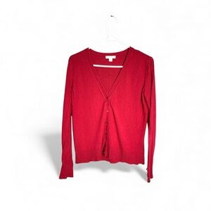 New York & Company Womens Top Size M Red Button Down Cardigan Sweater Red